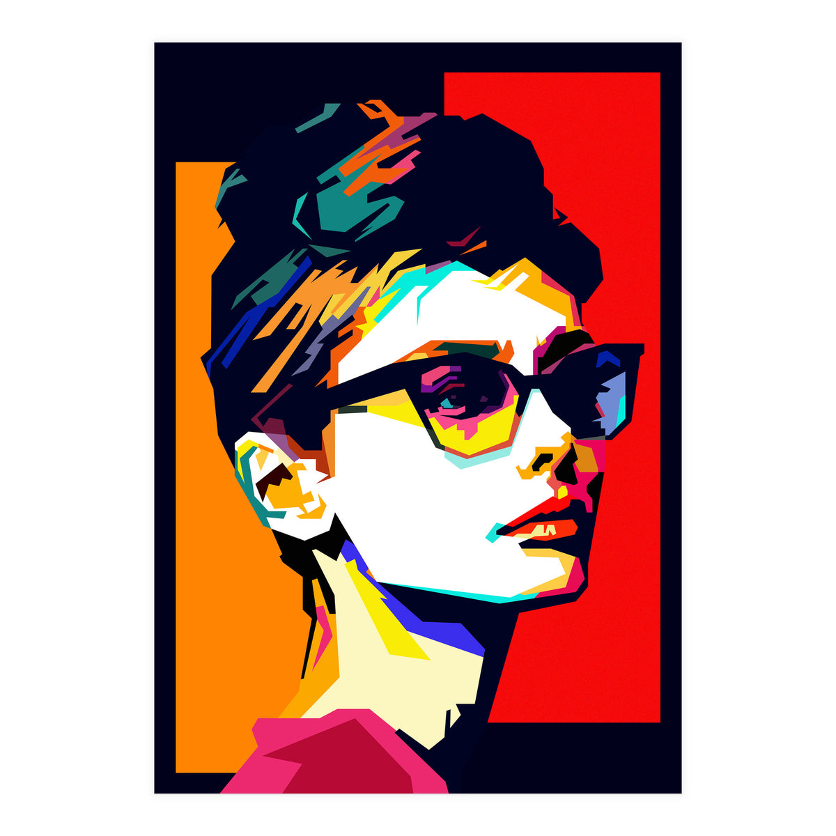 Audrey Hepburn Hollywood Star Pop Art WPAP (Print Only)