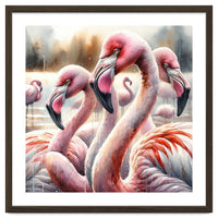 Watercolor Flamingos