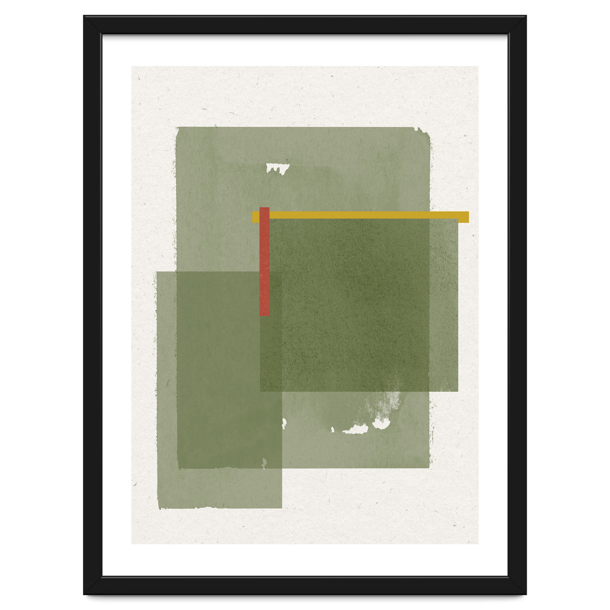 GREEN WATERCOLOR SHAPES NO.2