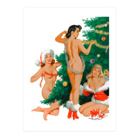 Three Beautiful Women Decorating a Christmas Tree (Print Only)
