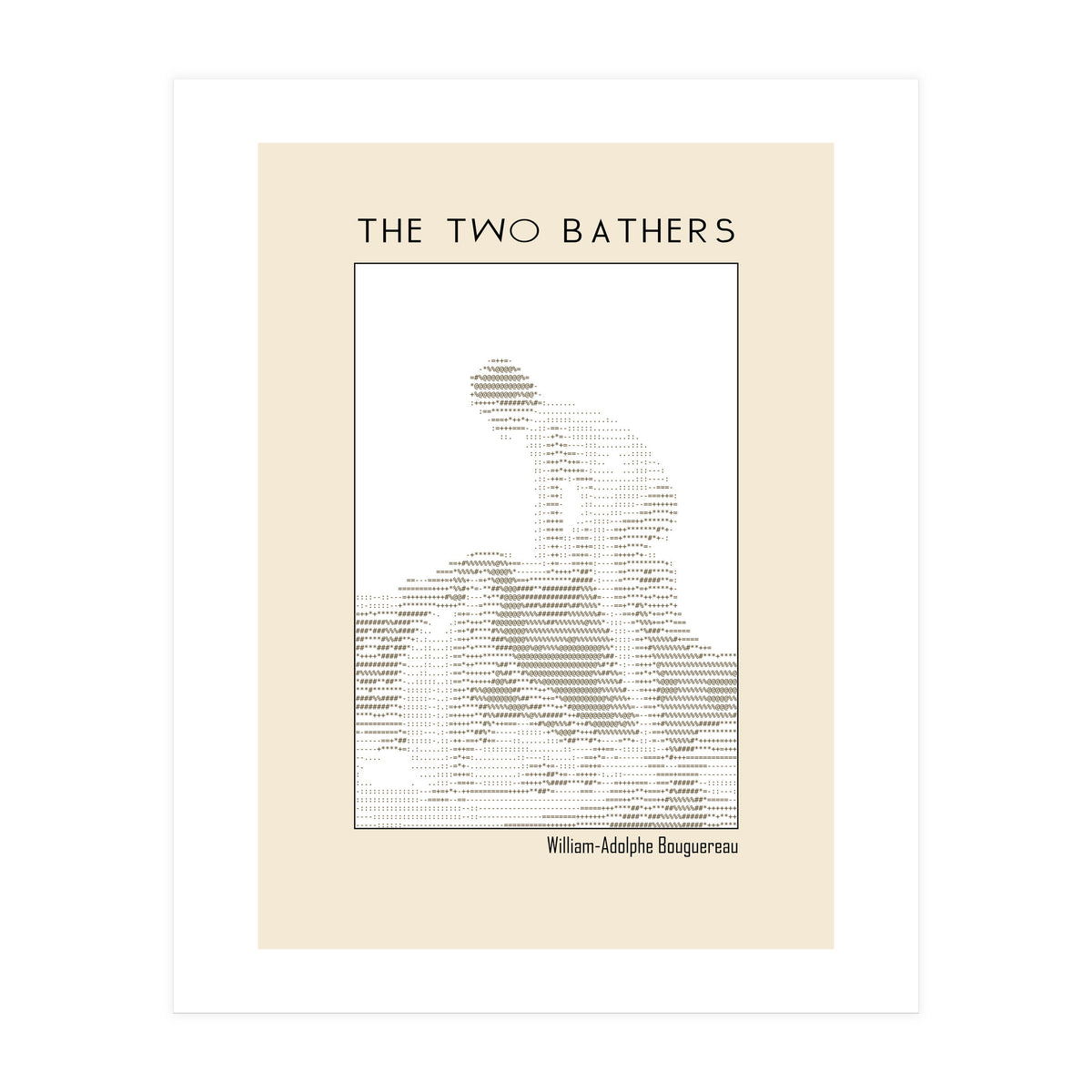 The two bathers (1884) – William-Adolphe Bouguereau (ascii art)  (Print Only)