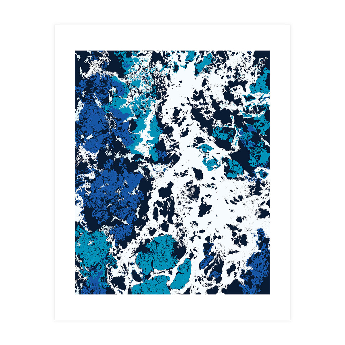 Liquid Patience, Abstract Ocean Sea Water Waves, Eclectic Scandinavian Texture Foam Neutral Nordic (Print Only)