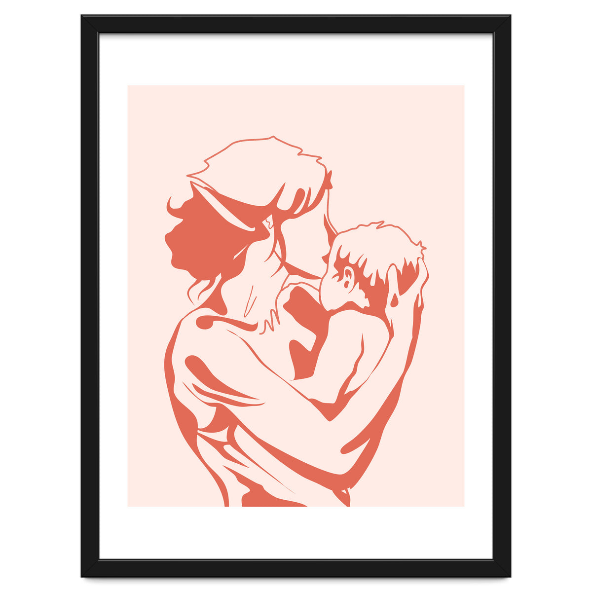Motherhood, Human Emotion Line Art, Mother Parents Child Baby, Love Care Expression Bohemian Concept