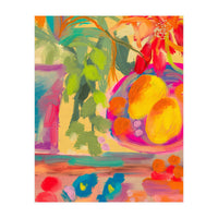 Colorful abstract summer lemons floral still life  (Print Only)