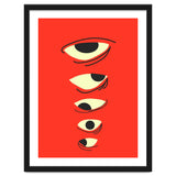 Abstract Eyes on Red Background thumbnail
