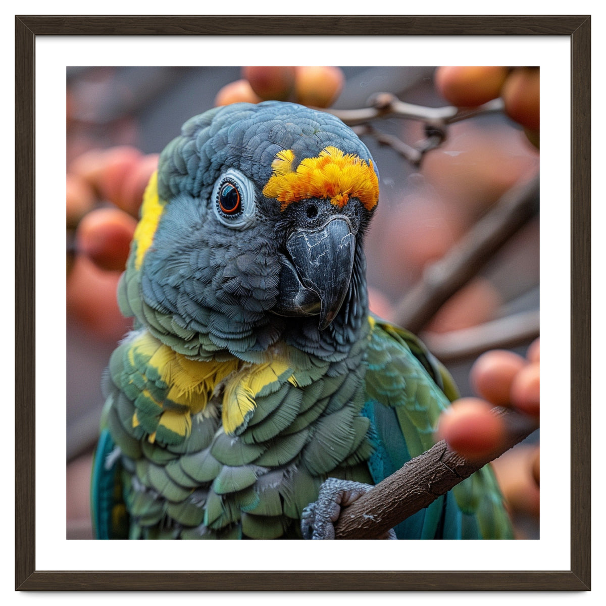 Yellow Headed Amazon Parrot Close Up Portrait