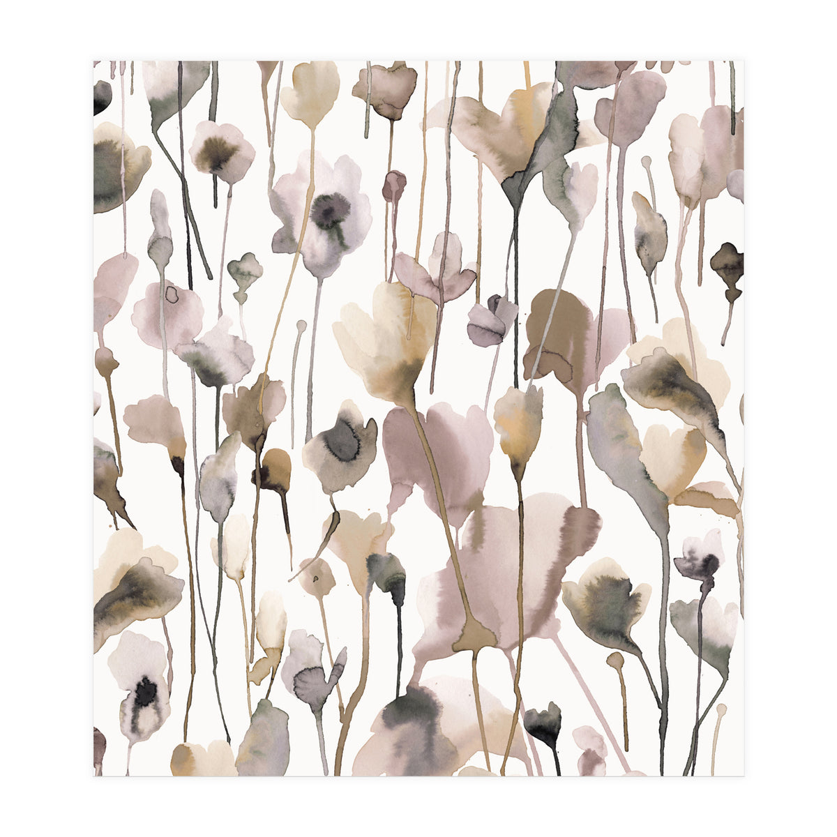 Watercolour Terracotta Wild Flowers (Print Only)
