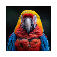 Close Up Portrait Of A Colorful Macaw Parrot (Print Only)