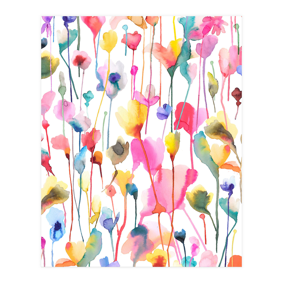 Watercolour Colourful Wild Flowers (Print Only)