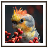 Close Up Of A Cockatiel Parrot With Orange Crest thumbnail
