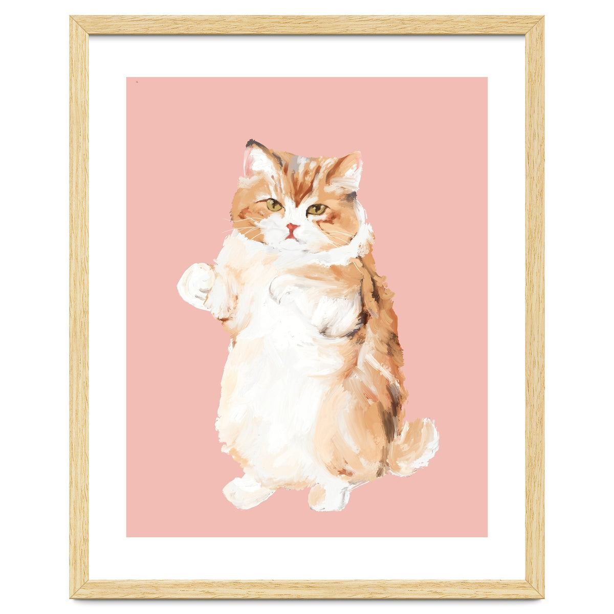 Ms Purrlington Handpainted fluffy cat oil painting
