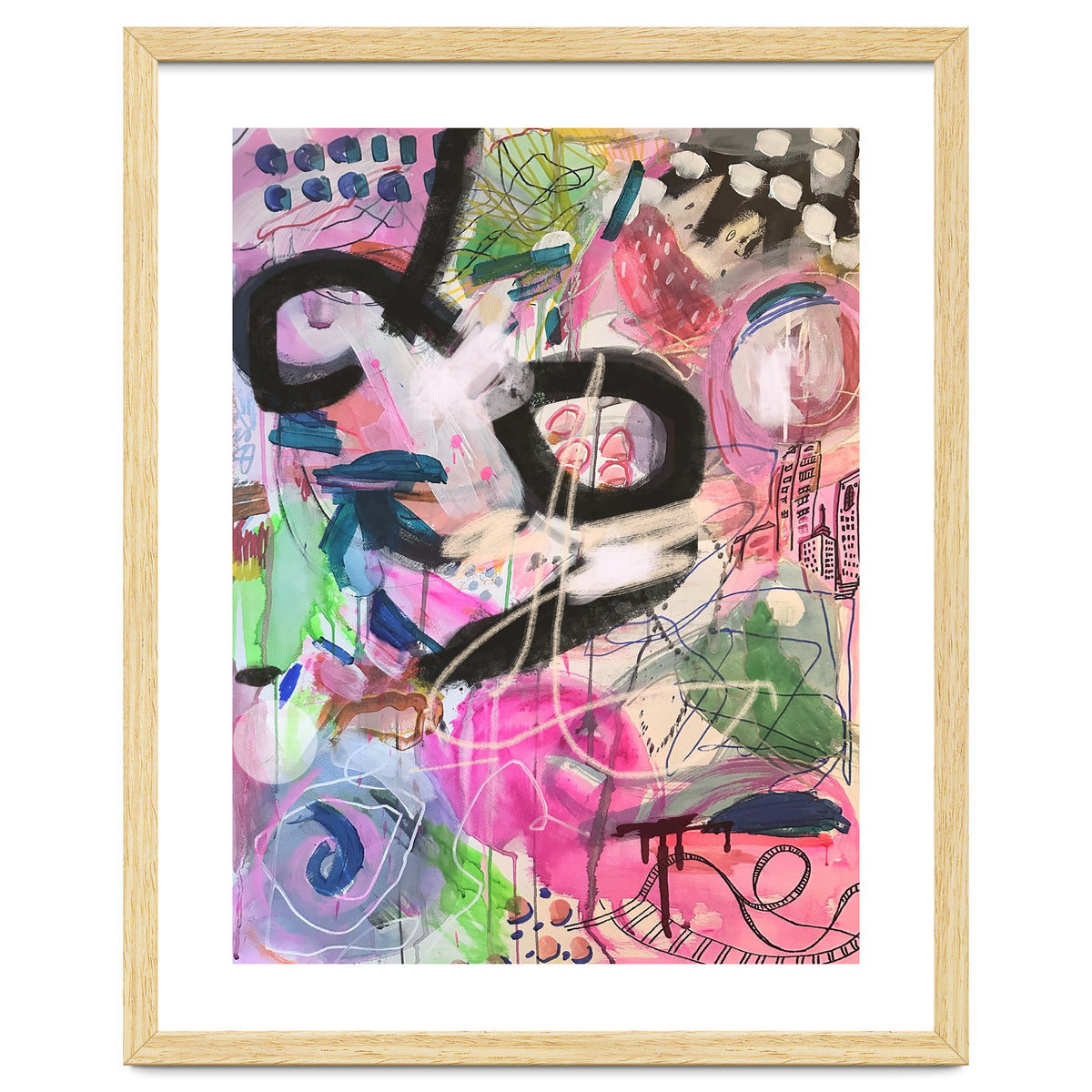 Crazy Town Multimedia Abstract Art Print Large Wall Art Poster Viddy Pop Mood Room