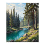 Serene Alpine Forest River Landscape (Print Only) thumbnail