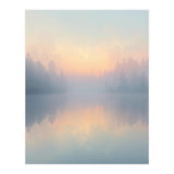 Misty Sunrise Over Pine Forest Lake (Print Only) thumbnail