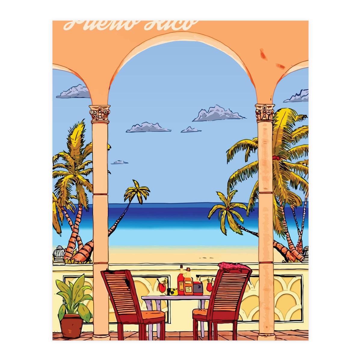 View on Puerto Rico Coast (Print Only)