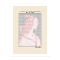 Portrait of Simonetta Vespucci as Nymph – Sandro Botticelli (ascii art)  (Print Only)