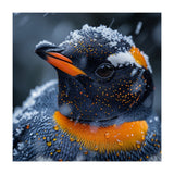 Close Up Penguin In Snow With Water Droplets (Print Only) thumbnail