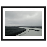 River passing through a black volcanic road - Iceland thumbnail