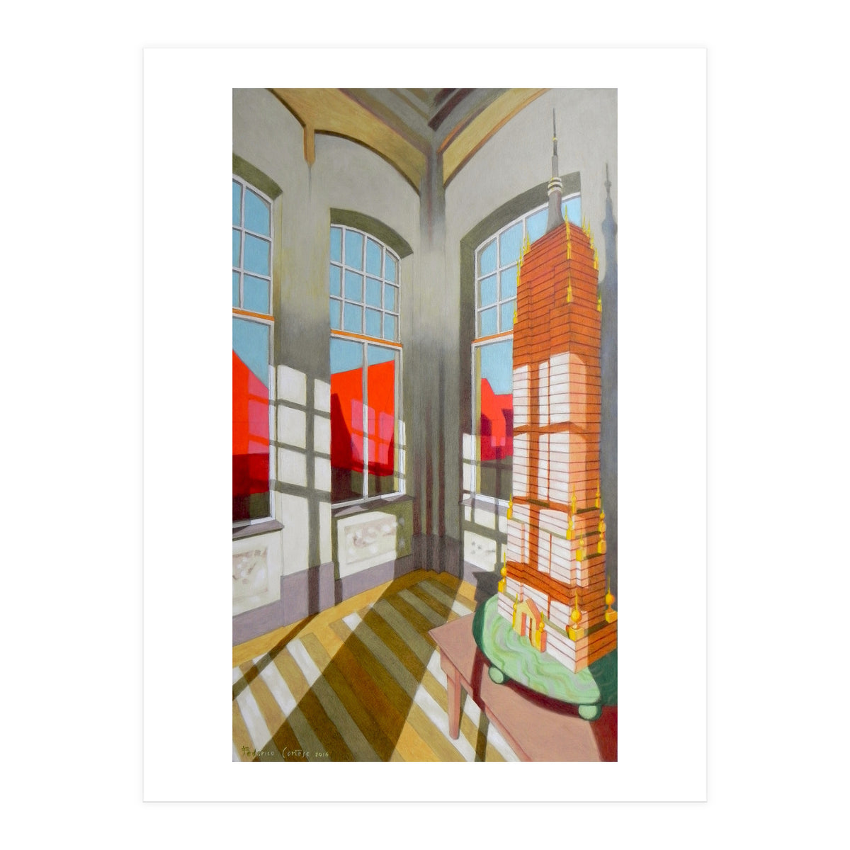 Abandoned room with the Empire State Building (Print Only)