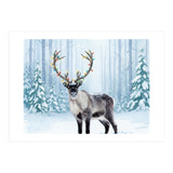 Reindeer with Christmas Lights, Deer Magical Winter Art  (Print Only) thumbnail