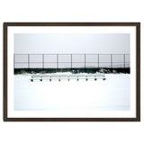 Bench with no people in snowy winter thumbnail
