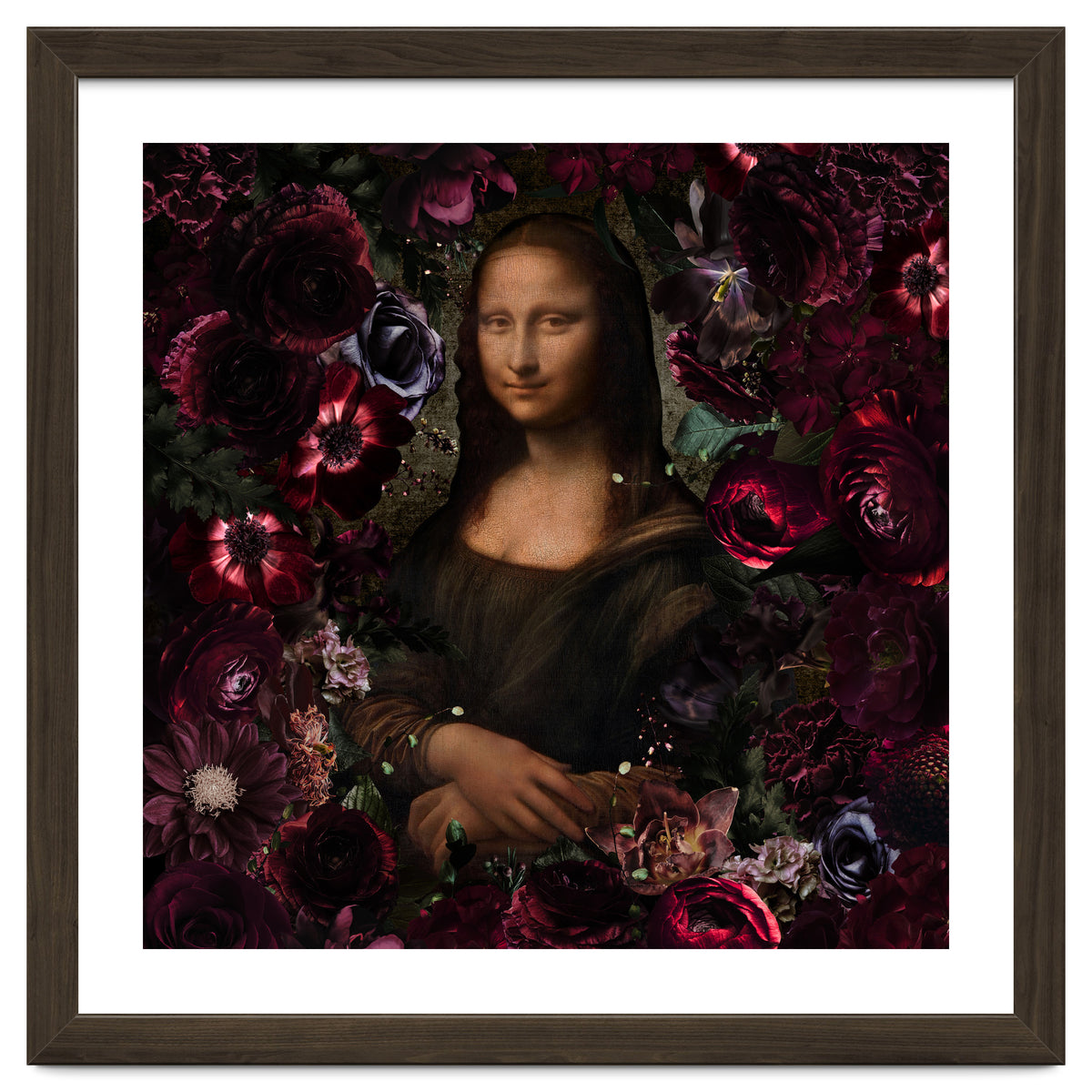 Mona Lisa And Dark Flowers