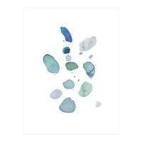 Watercolor Aqua Abstract Spots I (Print Only)