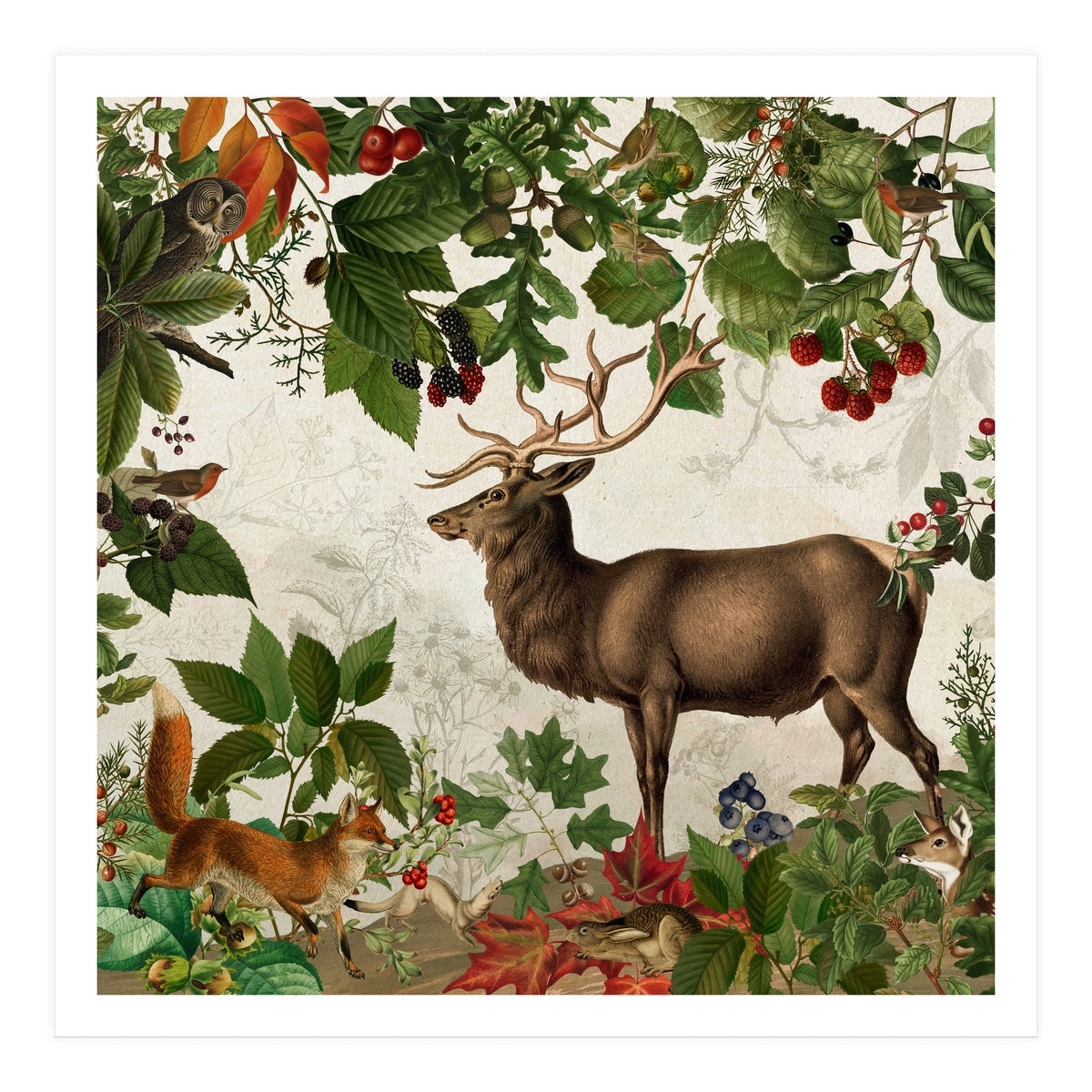 Nostalgic Autumn guardians of the forest 1 (Print Only)