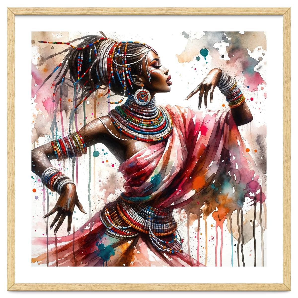Watercolor African Dancer #1