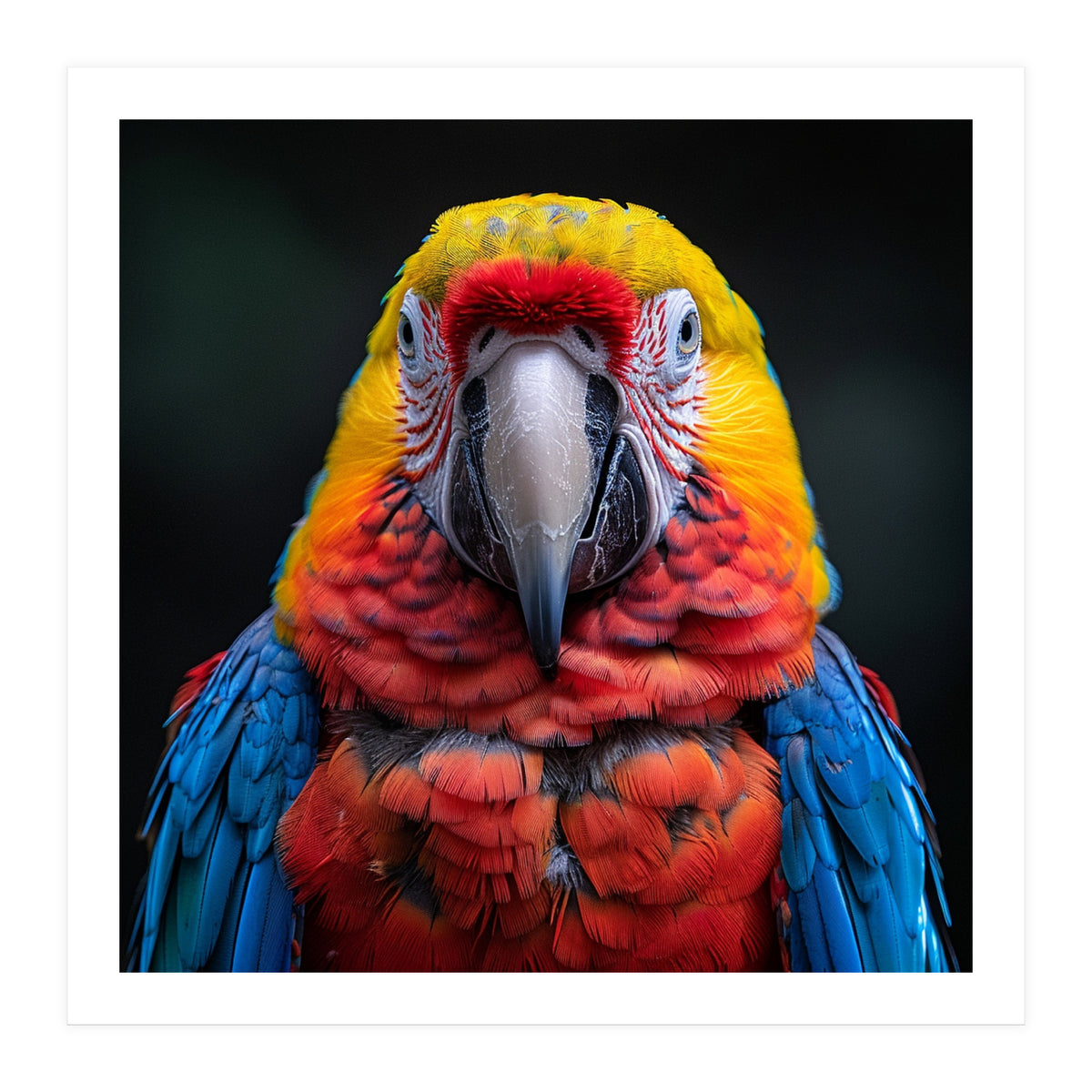 Close Up Portrait Of A Colorful Macaw Parrot (Print Only)