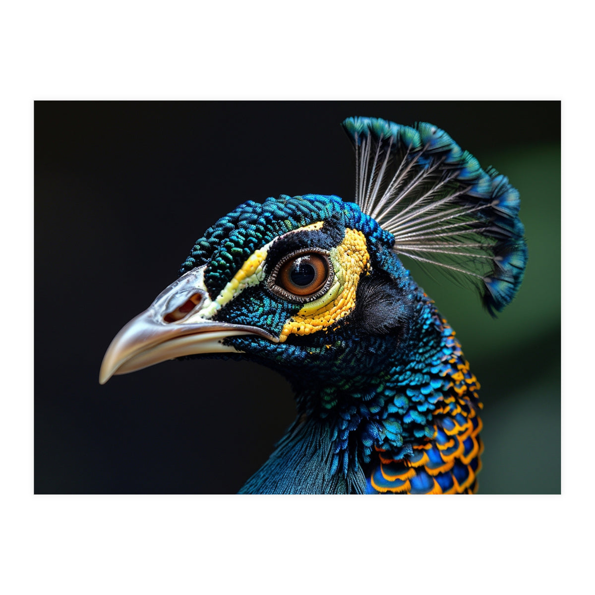 Close-up of a Peacock’s Head (Print Only)