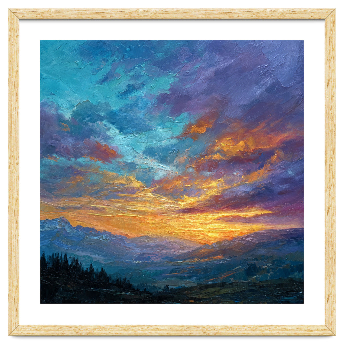 Ethereal Alpine Sunset Over Distant Peaks