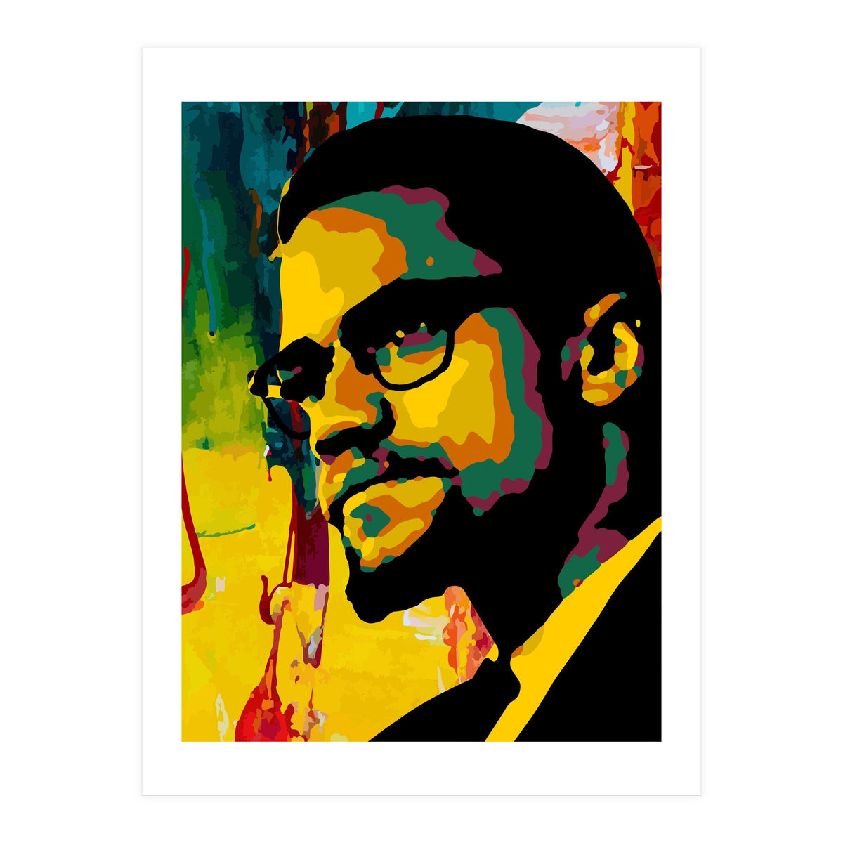 Malcolm X Colorful Abstract Art (Print Only)