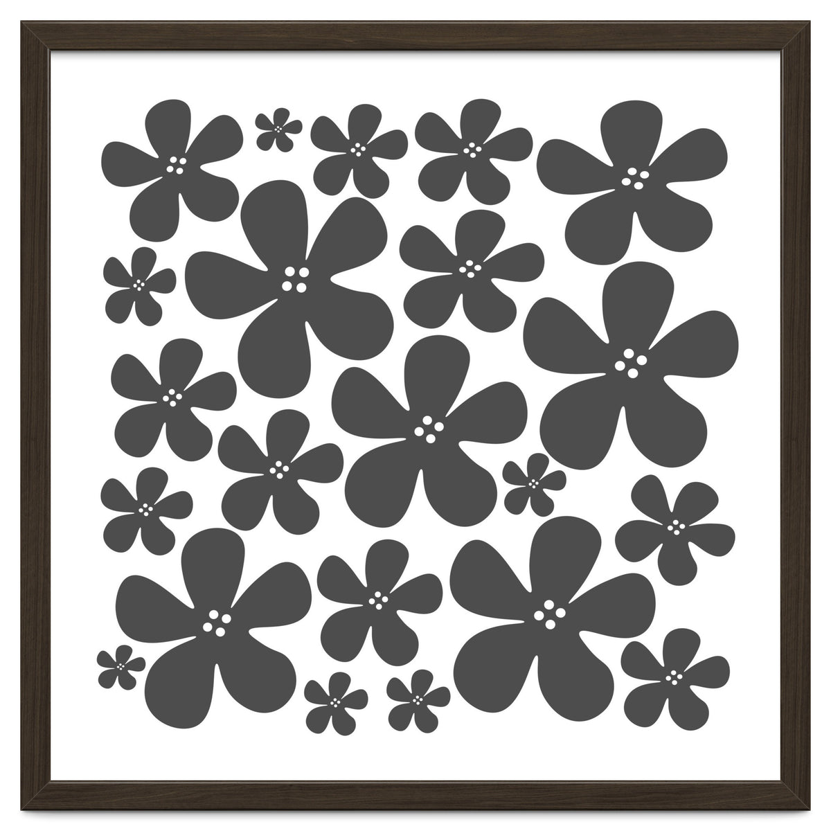 Grey Flowers Pattern