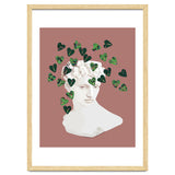 Roman Planter, Plant Pot, Botanical Nature Victorian Statue Face, Eclectic Bohemian Plant Lady Illustration thumbnail