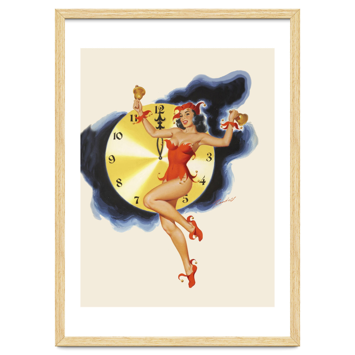 Pinup Girl Celebrating New Year