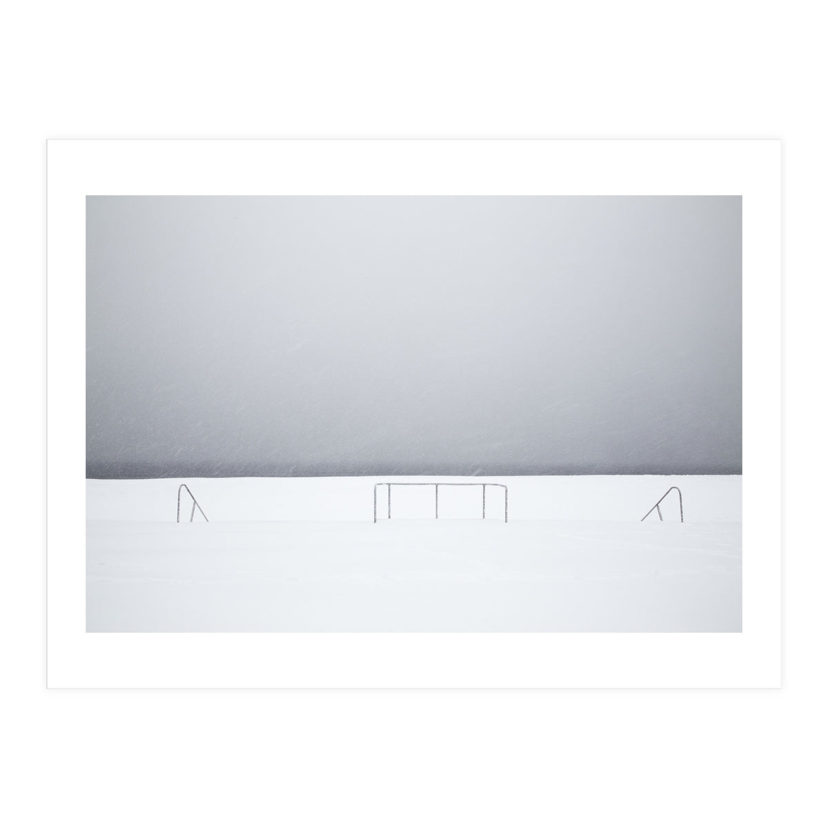 Stair railing covered by snow (Print Only)