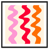 Squiggly Lines - orange, pink and cream thumbnail