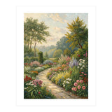 Enchanted English Cottage Garden Oil Painting (Print Only) thumbnail