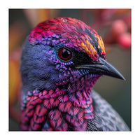 Vibrant Exotic Bird Detailed Feather Close Up (Print Only)