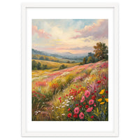 Serene Wildflower Meadow at Sunset Oil Painting