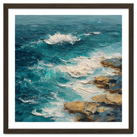 Dynamic Coastal Swell with Sculpted Turquoise Waves