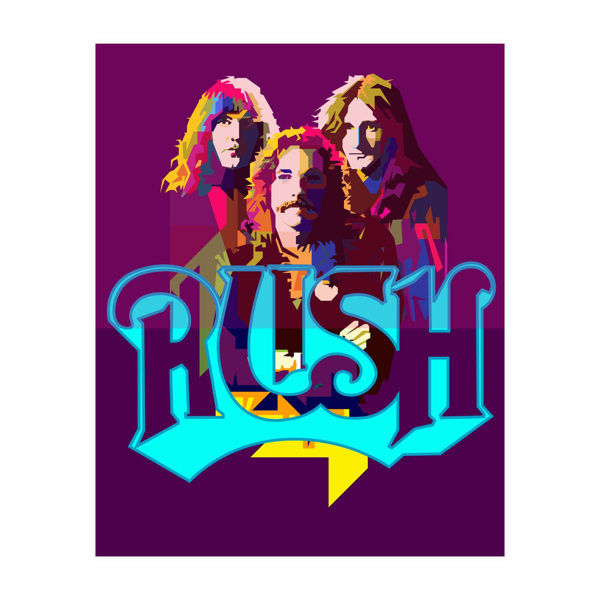 Rush Classic Rock Pop Art WPAP (Print Only)