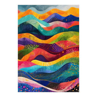 Abstract Rainbow Rolling Hills Landscape (Print Only)