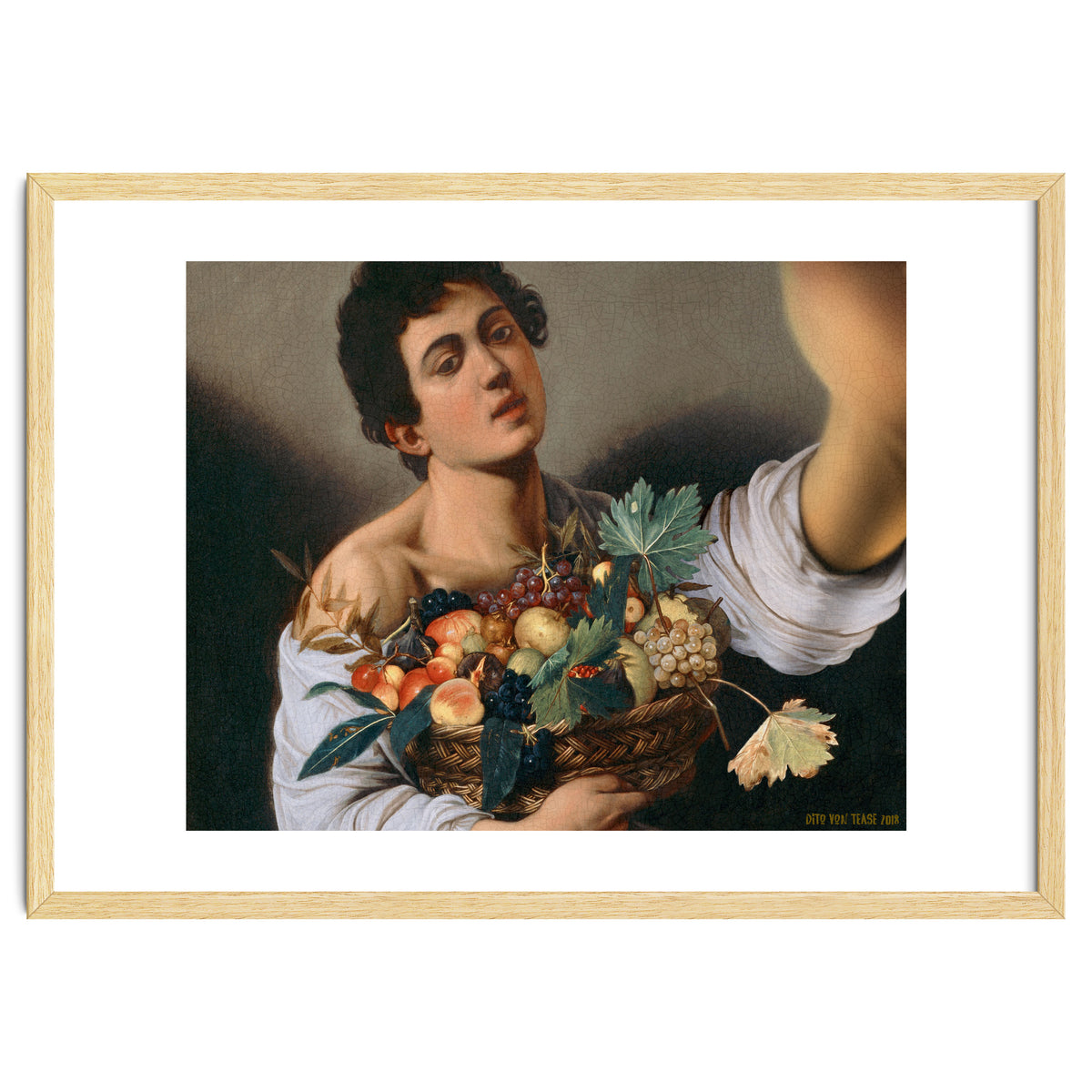 Boy With A Basket Of Fruit - Caravaggio - Selfie