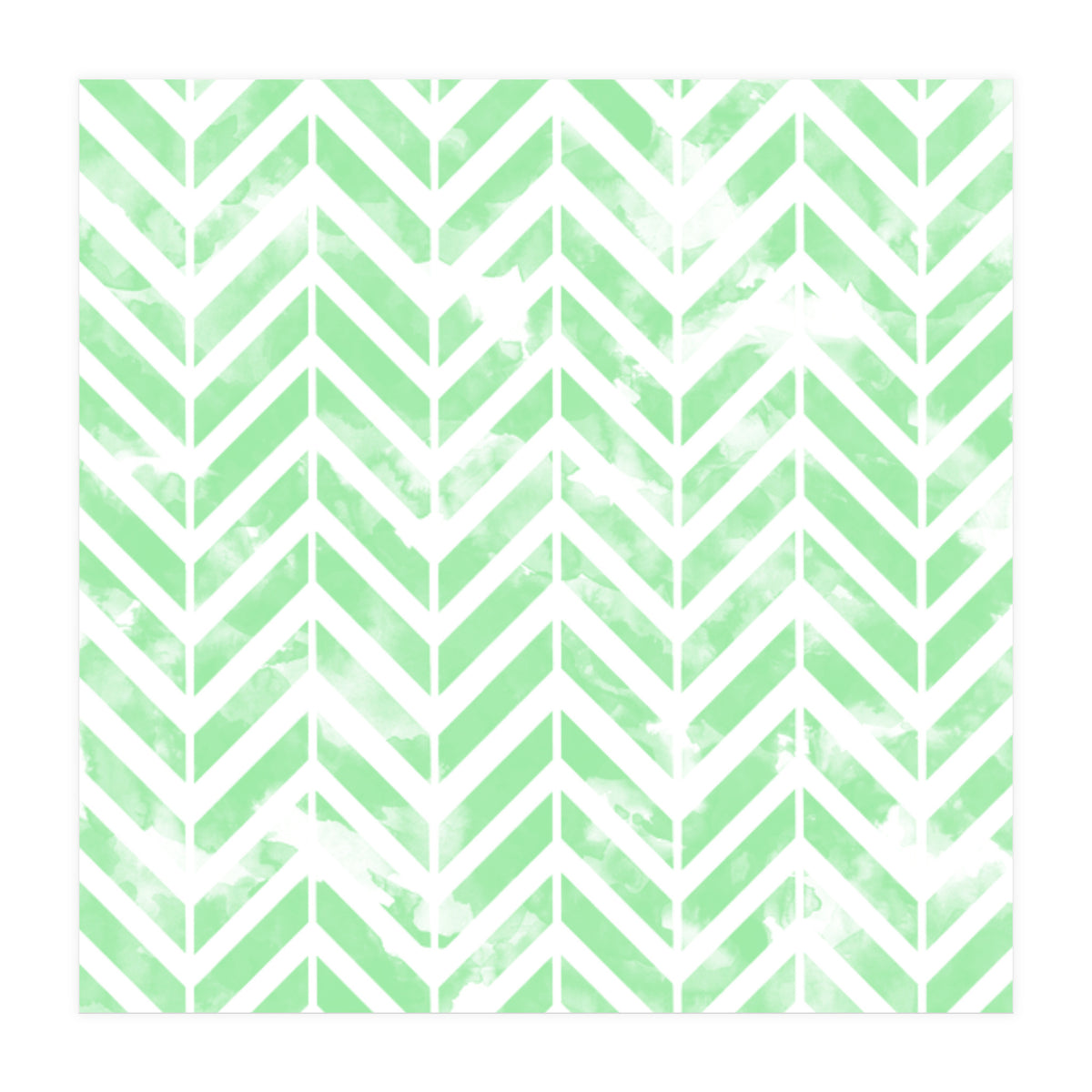 Shabby Green Chevron (Print Only)