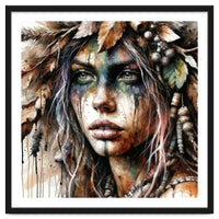 Autumn Leaf Druid Woman Portrait