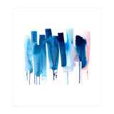 Abstract Watercolor Stripes Minimal Blue (Print Only) thumbnail