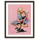 Sexy Pinup Girl Playing With Her Cat thumbnail