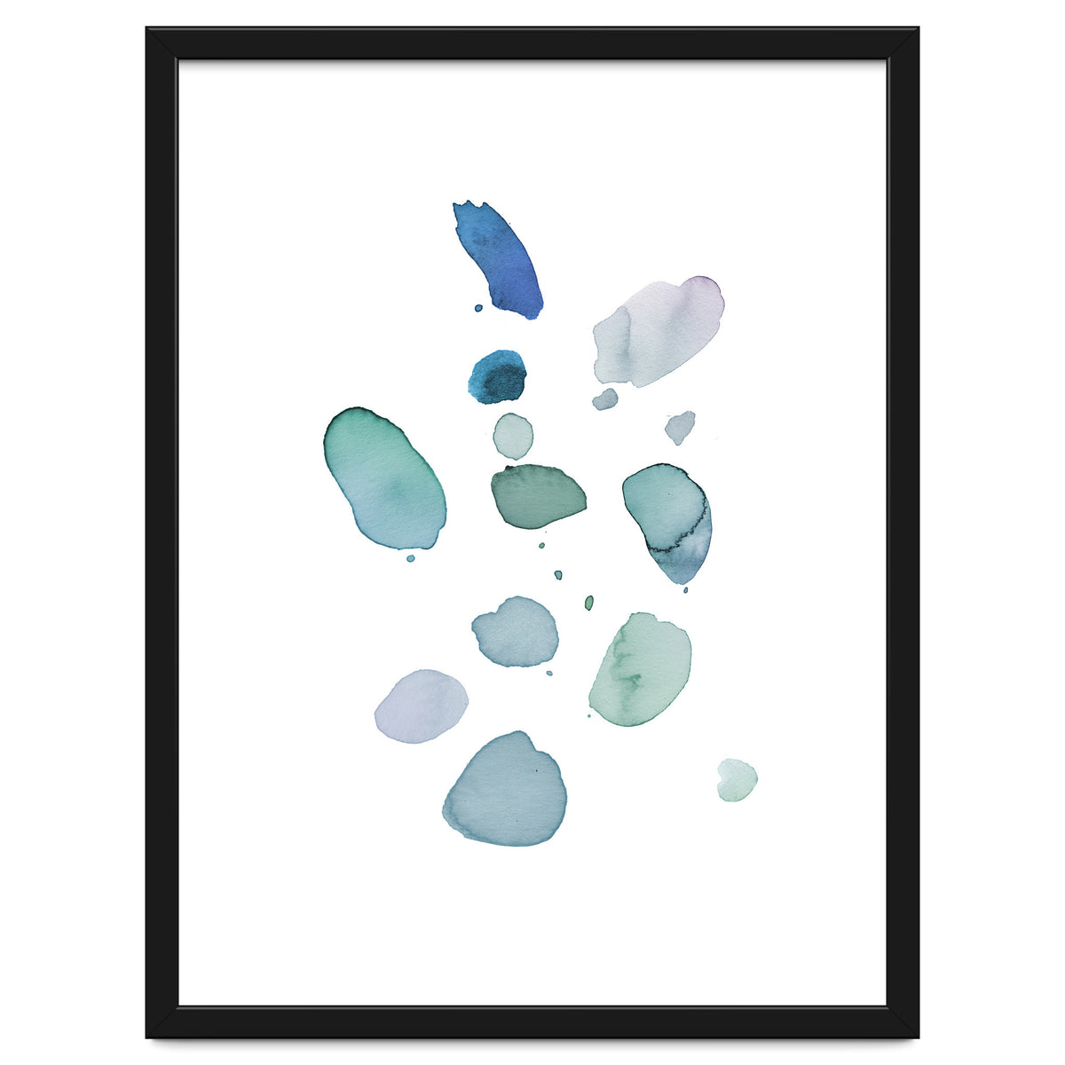 Watercolor Aqua Abstract Spots I